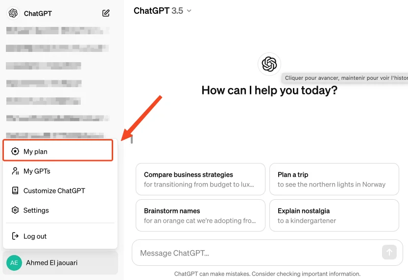 My plan chatgpt