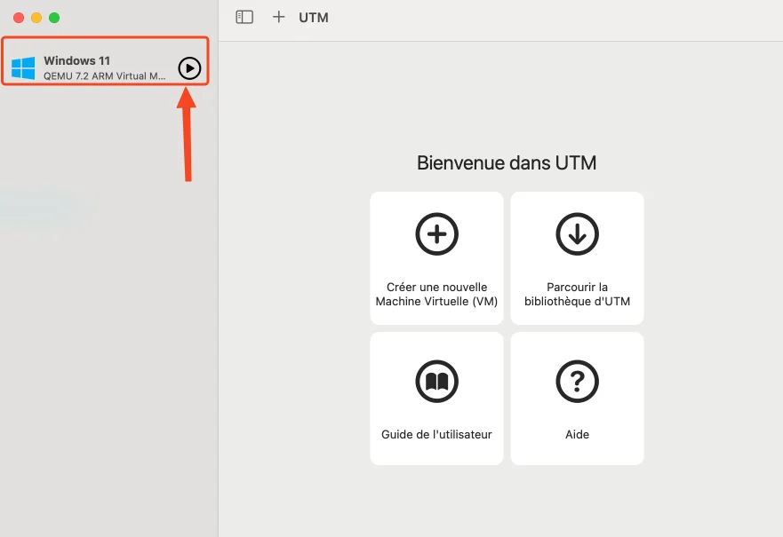 Lancer machine virtuelle mac windows
