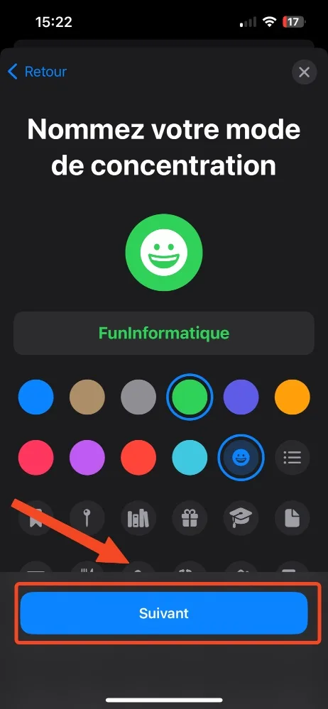 Choisir nom concentration couleur iphone