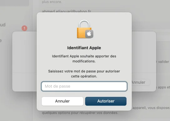 Mot de passe admin imac