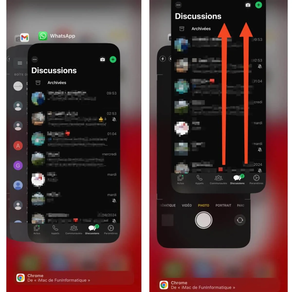 Basculer entre app iphone