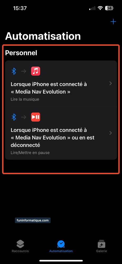 Lancer arreter musique iphone voiture automatique