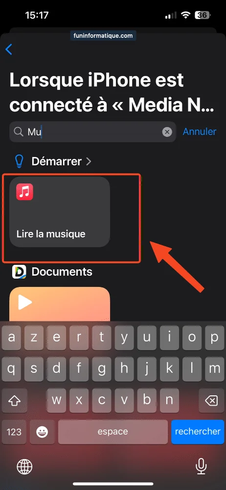 Lire musique raccourcis bluetooth voirture