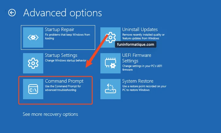Options avanceee windows boot