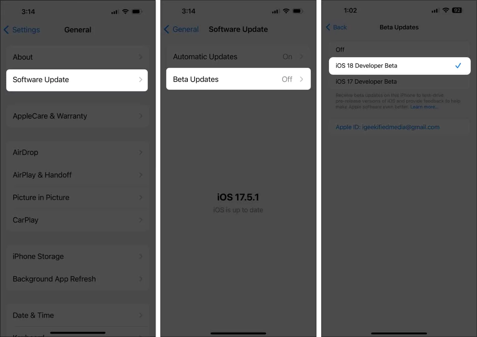 Telecharger iOS 18 developer beta iPhone