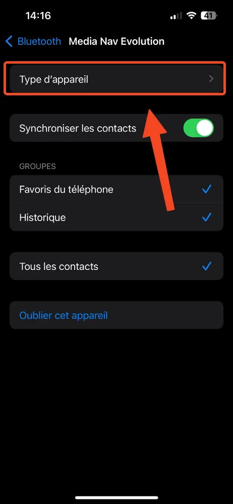 Type appareil bluetooyh