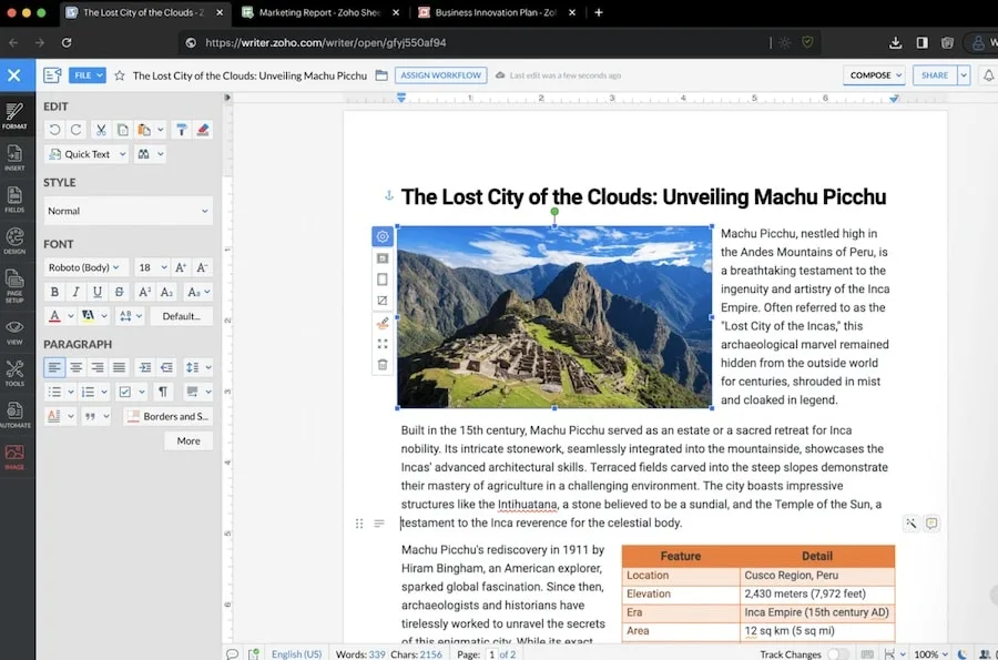 Zoho office writer alternative microsoft office