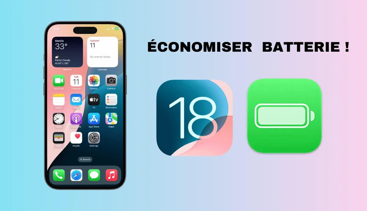 Comment économiser de la batterie sur iPhone iOS 26