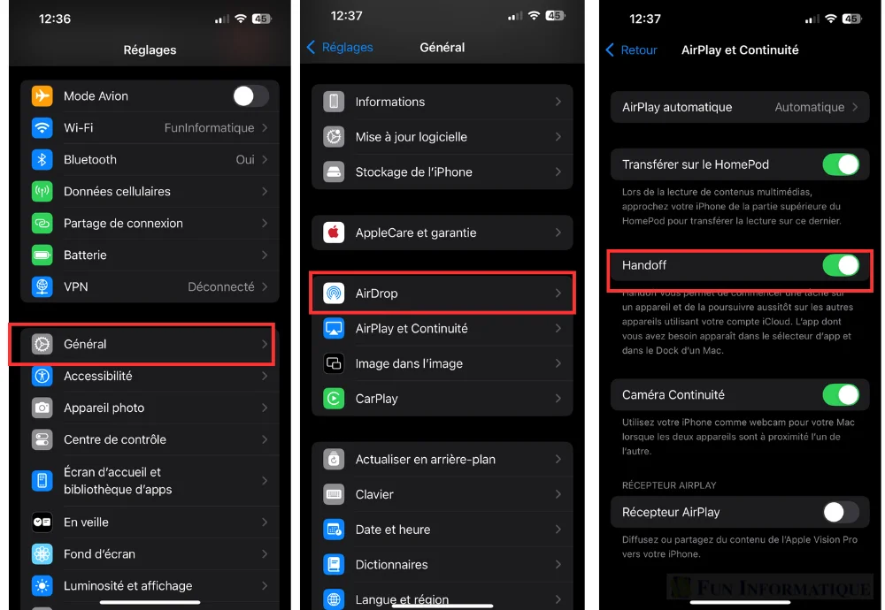 Airdrop copier coller iphone