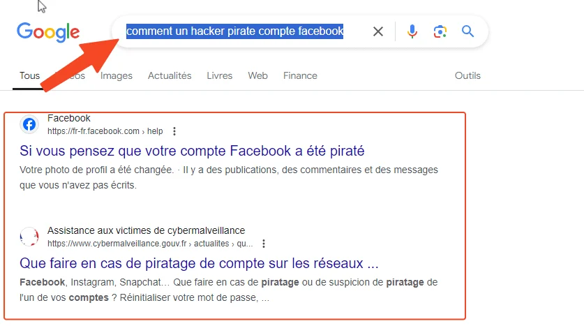 Capture ecran montrant resultat recherche google mot cle censure