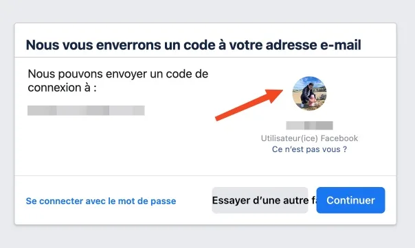 Facebook mot de passe oublie