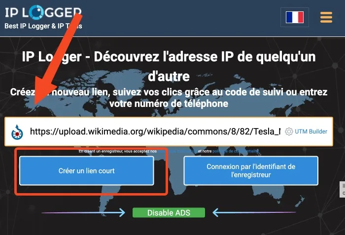 Iplogger creer lien court