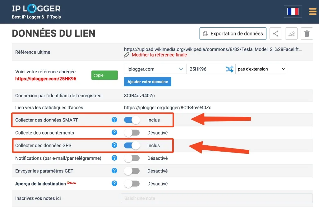 Iplogger options config