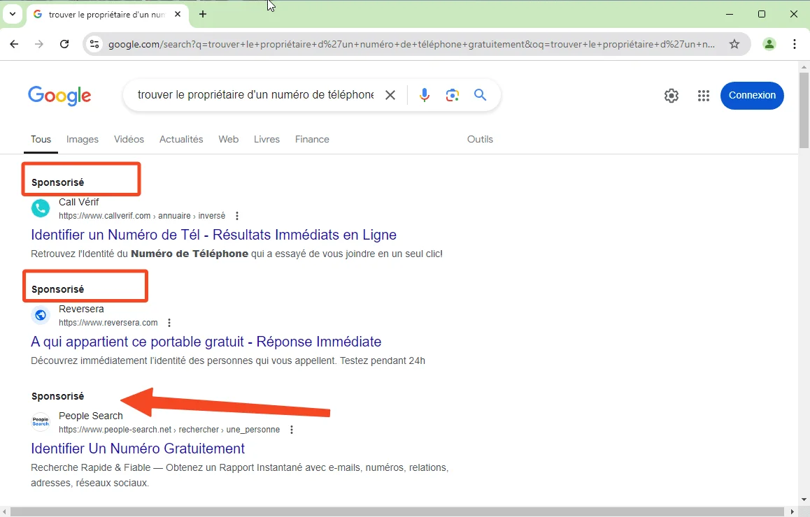 Resulat de recherche Google mot cle trouver le proprietaire dun numero de telephone gratuitement