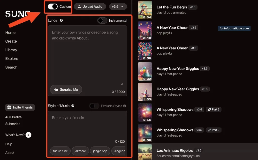 Chanson personalisee suno ai