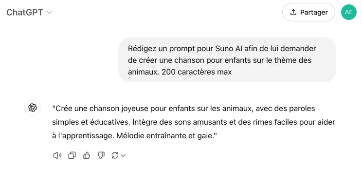 Chatgpt prompt pour suno ai