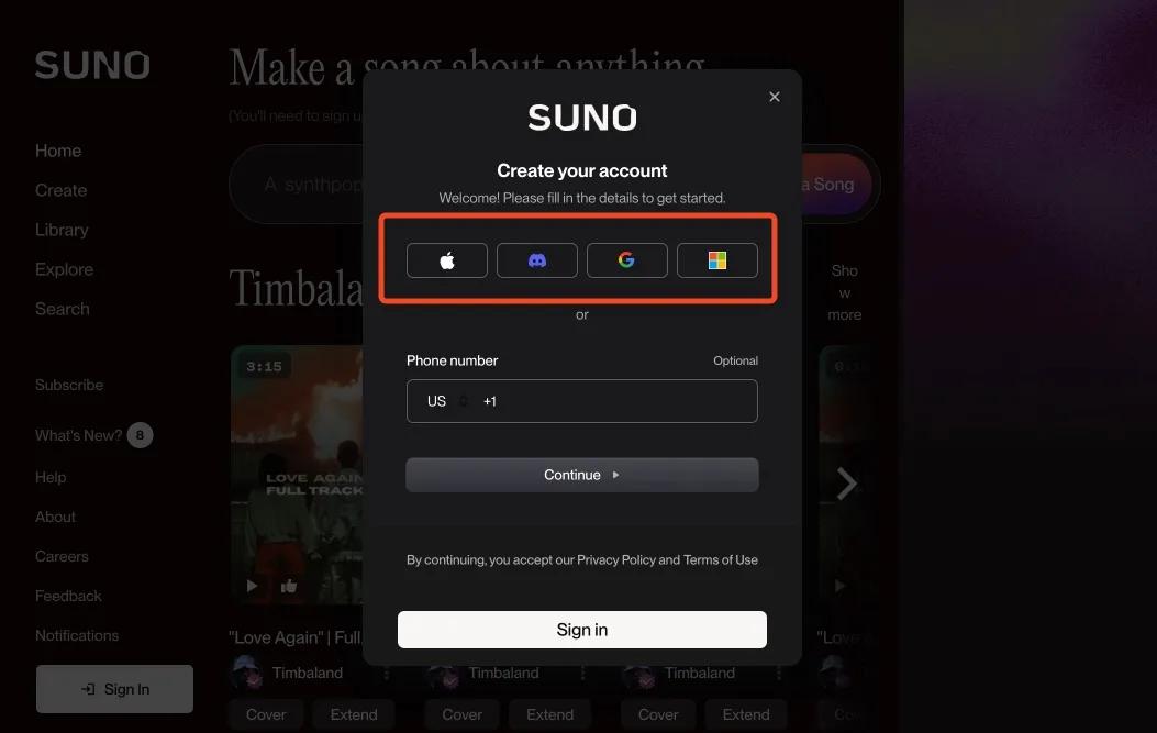 Se connecter suno ai