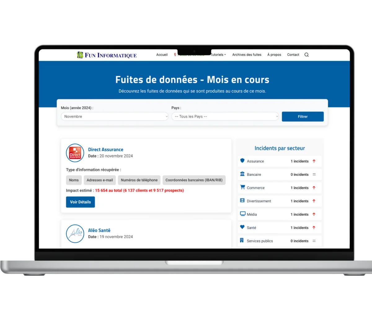 Outil de suivi des fuites de données