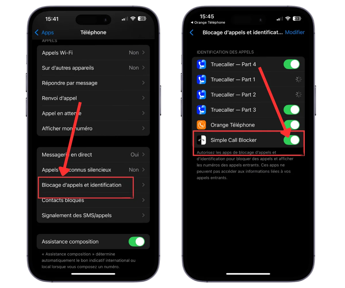 Bloquer appel plage numero iphone