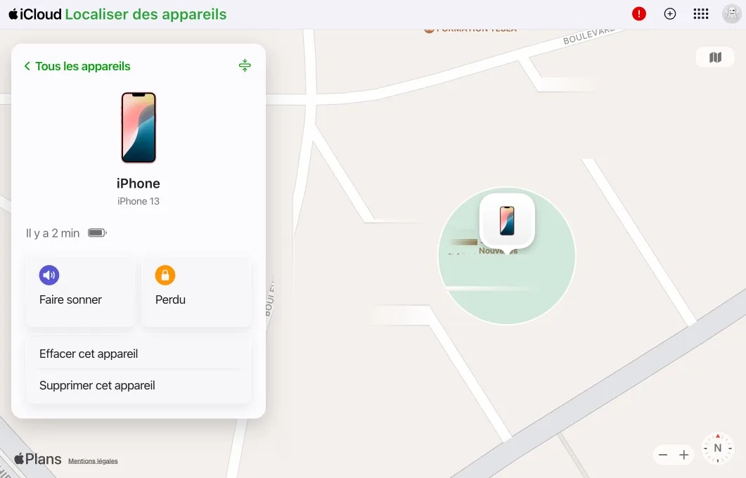 Localiser iphone
