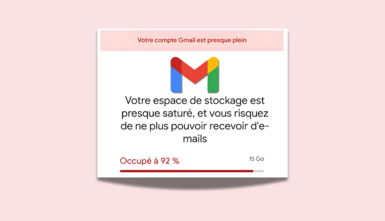 Compte gmail insuffisant