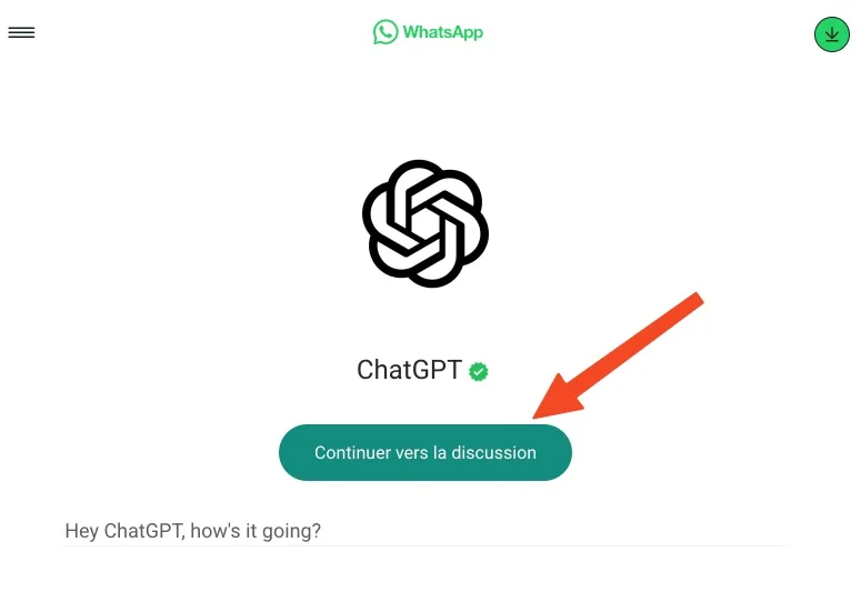 Lien direct chatgpt whatsapp