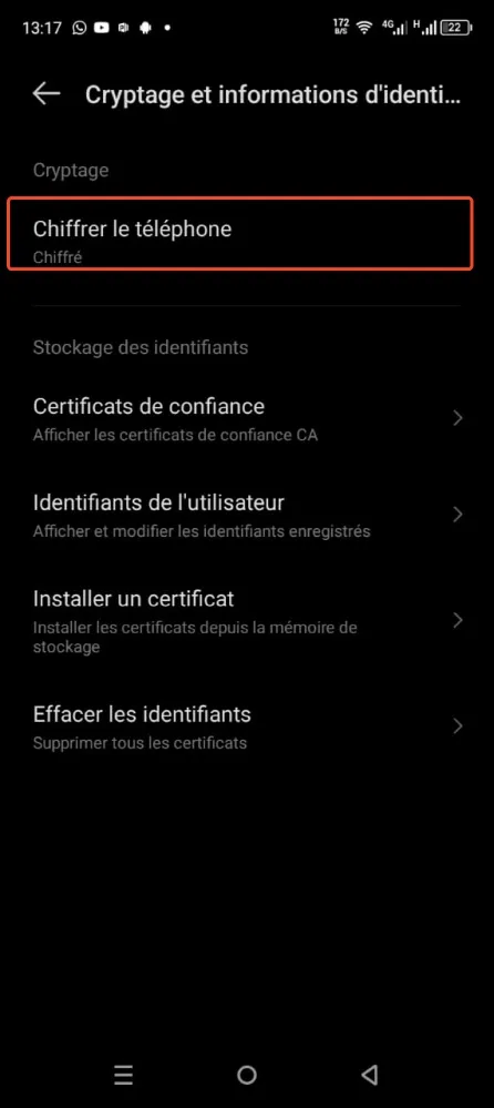 Chiffrer telephone