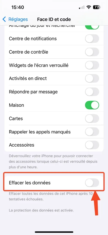 Effacer les donnees 10 tentative iphone