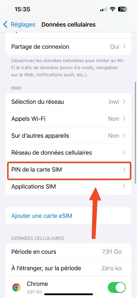 Pin carte sim iphone