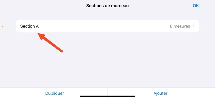 Section a garageband iphone