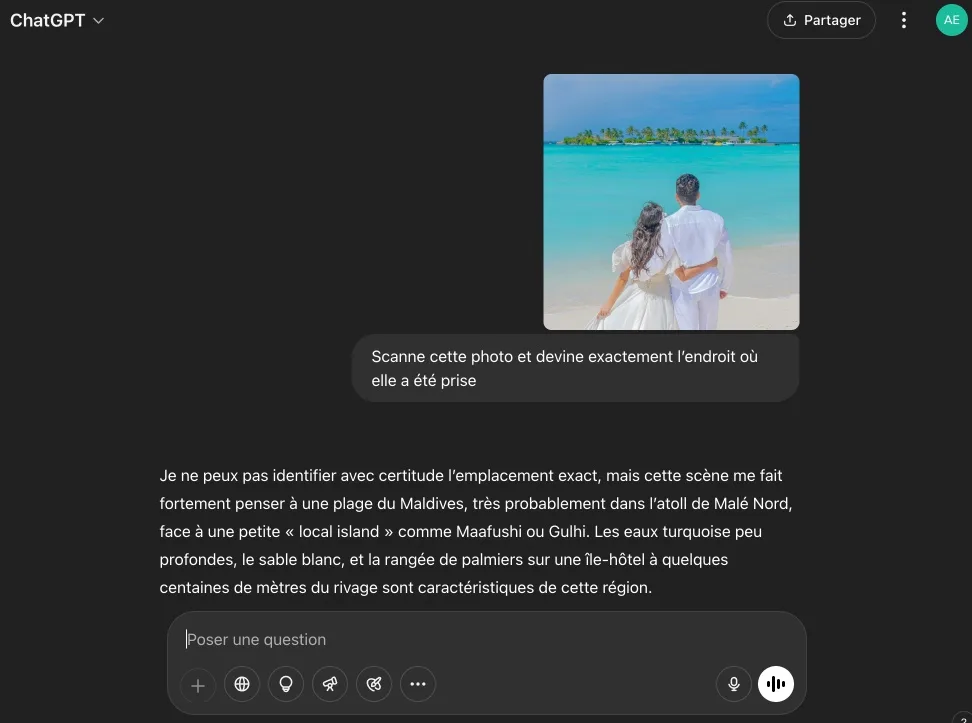 Chagpt localiser photo