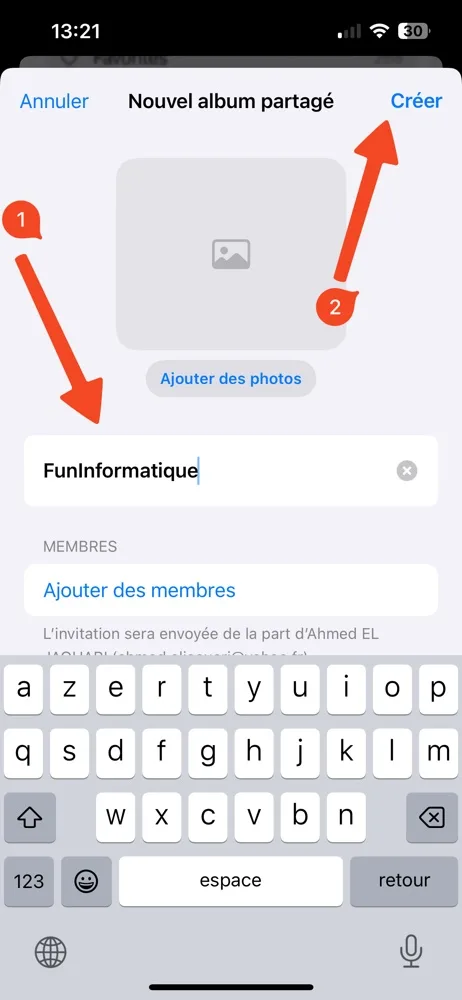 Photo partage iphone