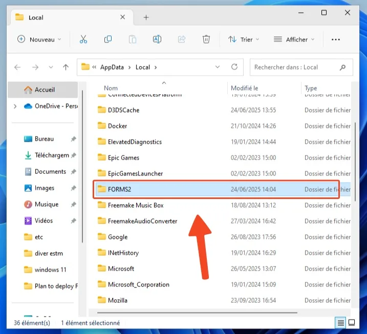 FORMS2 outlook classic
