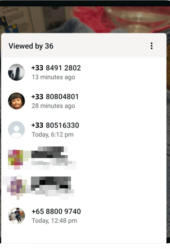 Whatsapp statut numero inconnu