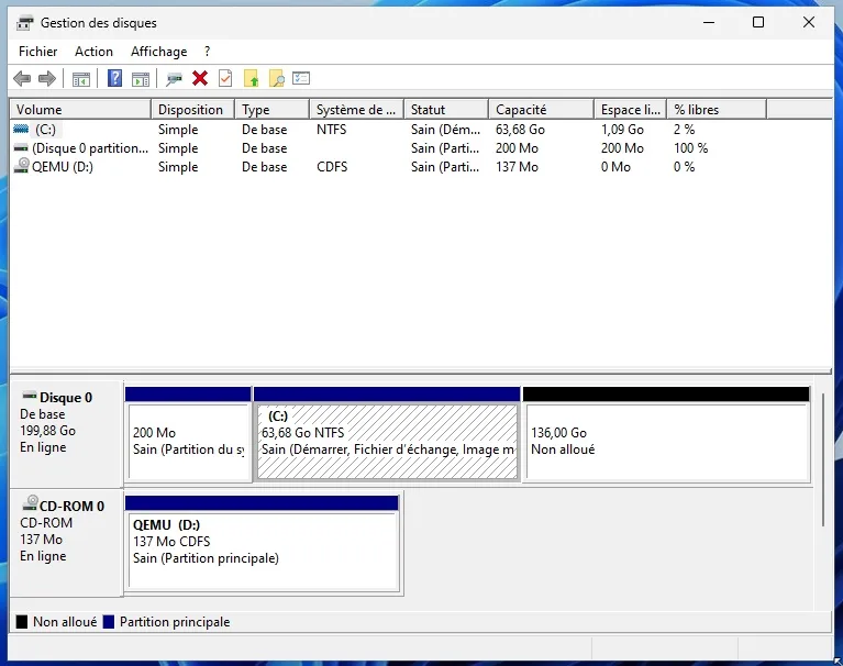Gestion disque windows11