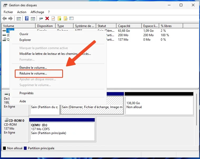 Reduire partition windows11
