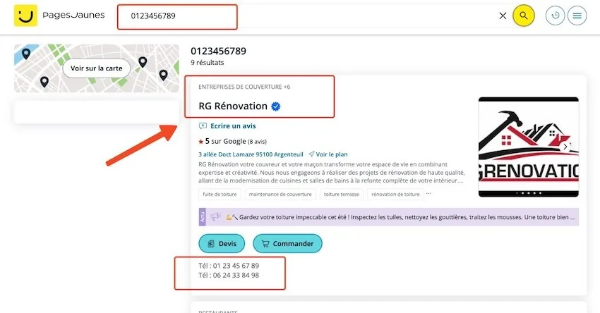 Resulats recherches pages jaunes 1