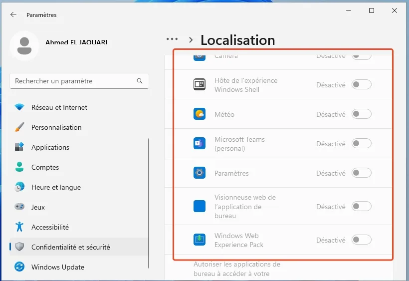 App localisation windows11