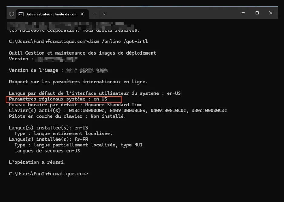 Cmd parametreregional windows