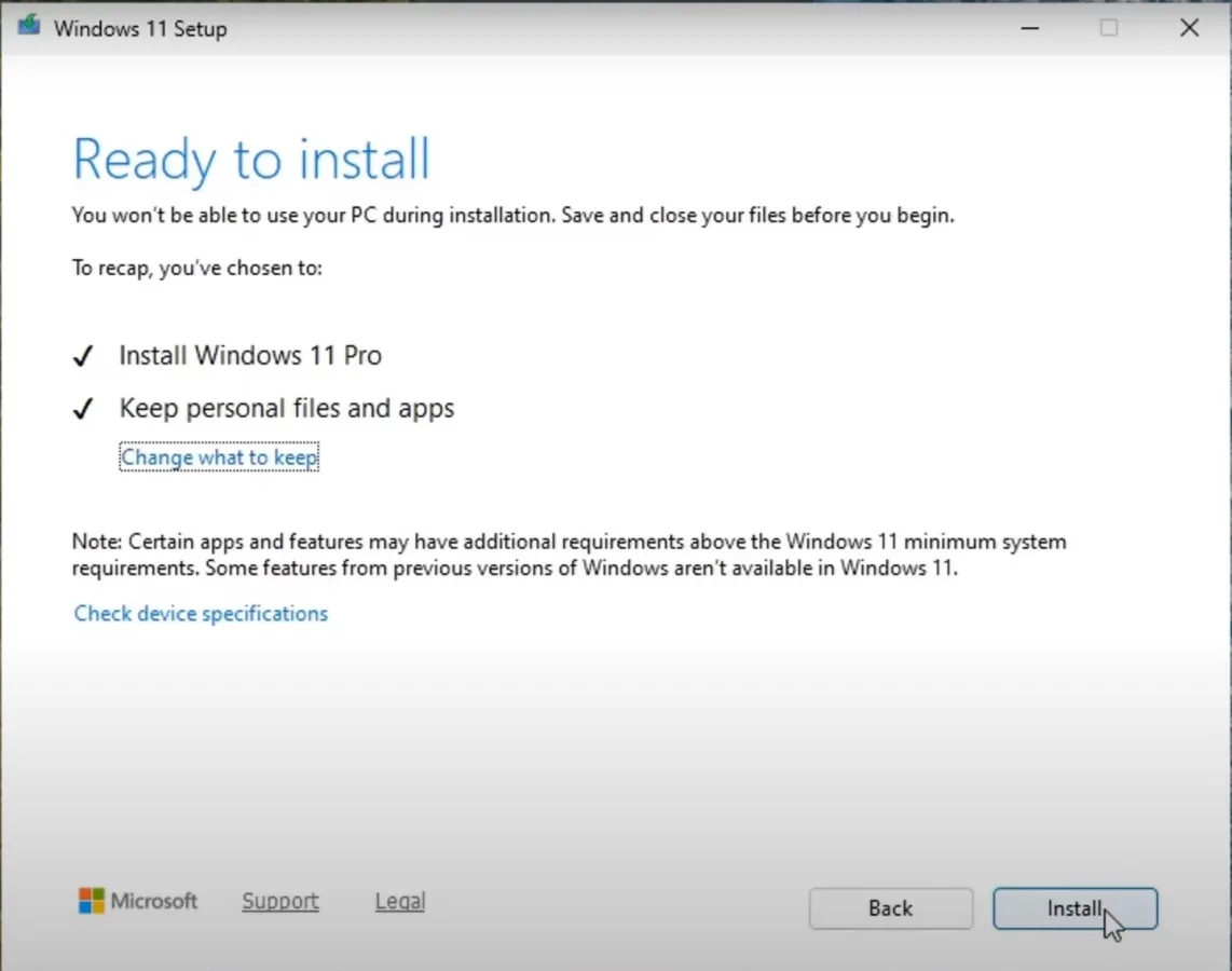 Installer windows 11 25H2