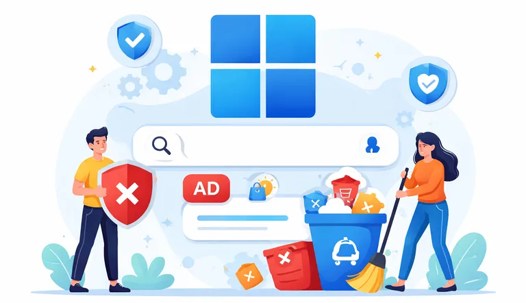 Supprimer pubs bloatware barre recherche Windows 11
