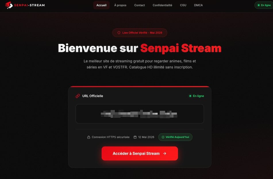 Nouvelle adresse Senpai Stream 2026