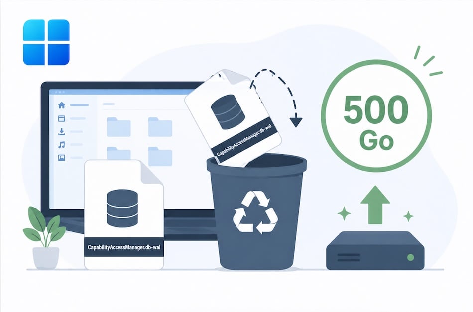 CapabilityAccessManager.db-wal : Comment récupérer 500 Go d'espace sur Windows